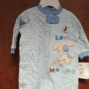 Just Born "I Love Mommy" 3-6 Zip up Sleeper NWT